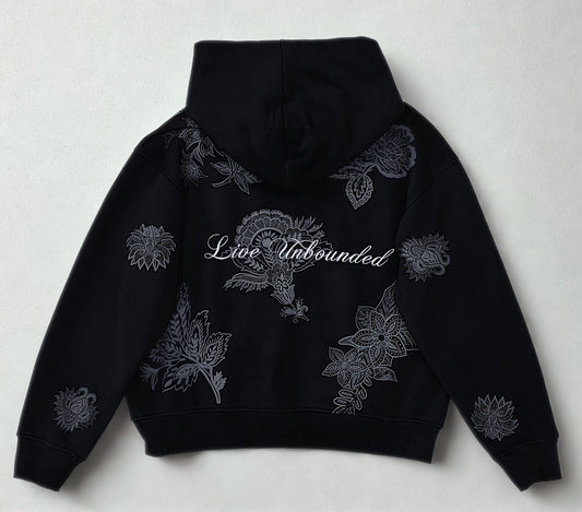 FLOWER EMBROIDERY HOODIE
