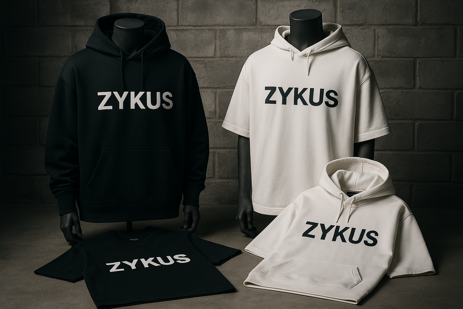 streetwear brand called zykus with tshirts and hoodies